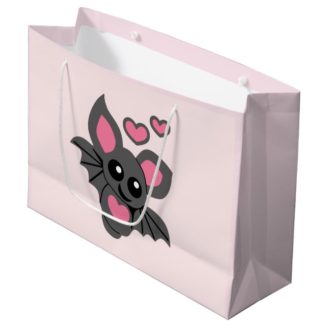Pink Baby Bat Large Gift Bag (Front Angled)