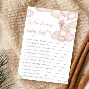 Pink Baby Bear Balloon Who Knows Daddy Best Game