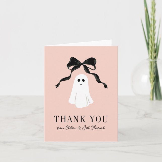 Pink Baby Boo Ghost Halloween Thank You (Front)