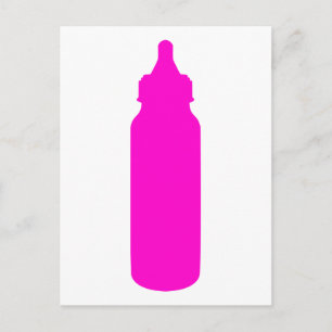 pink baby bottle postcard