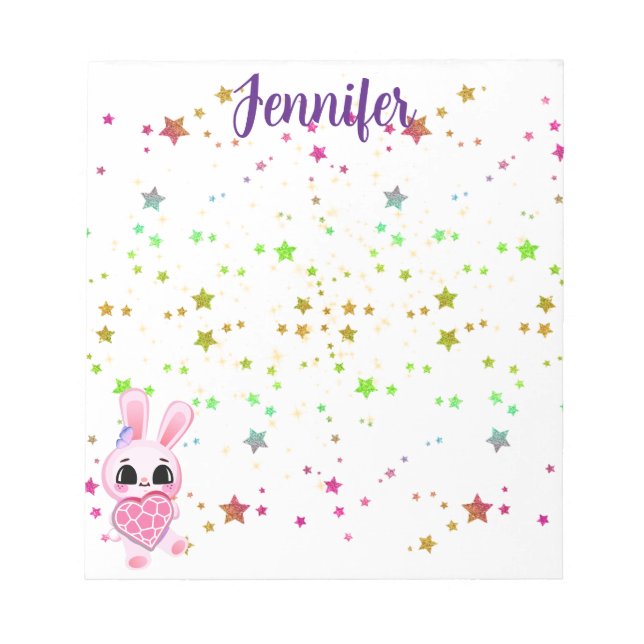 pink baby bunny notepad (Front)