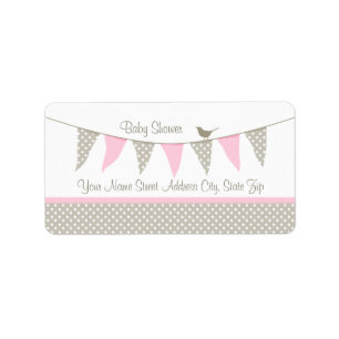 Pink Baby Bunting Label