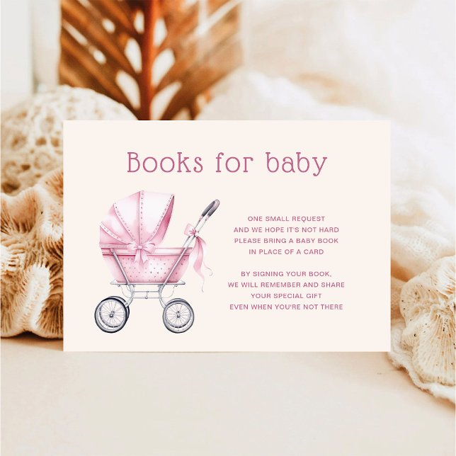 Pink Baby Carriage Books for baby Enclosure Card (Creator Uploaded)