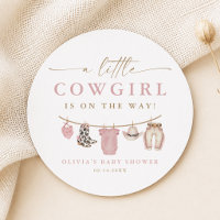 Pink Baby Clothesline Little Cowgirl Baby Shower