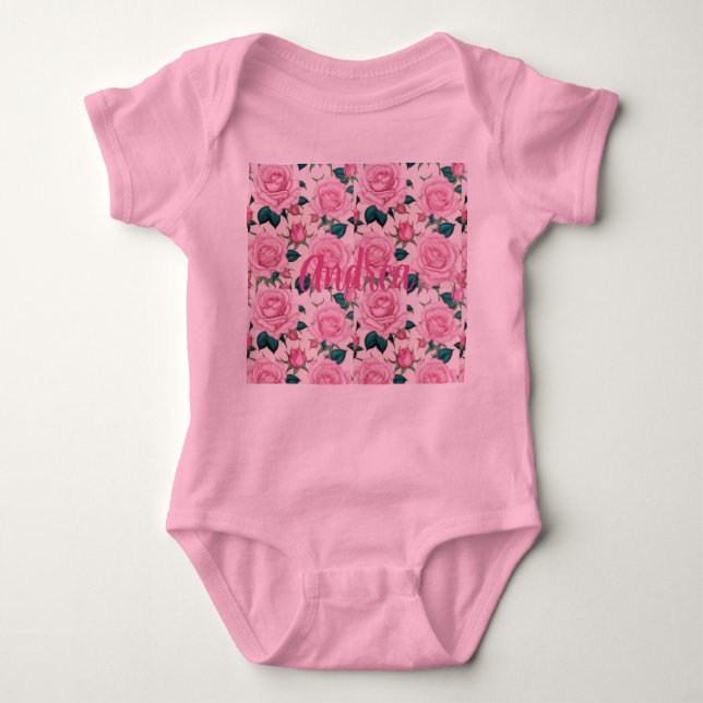 Pink Baby Custom Name Bodysuit (Front)