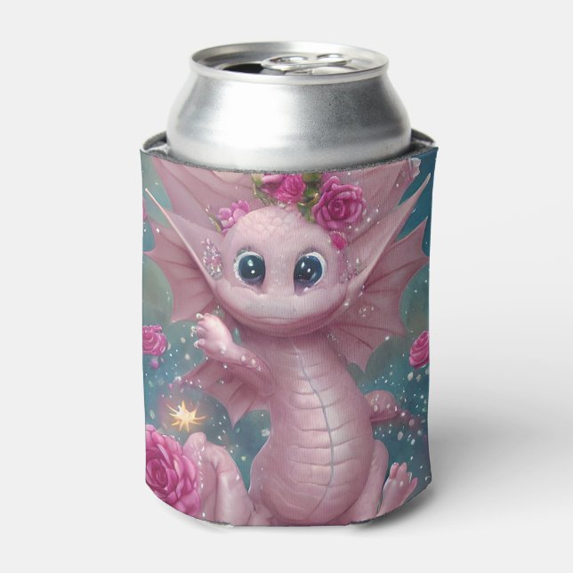Pink Baby Dragon  Can Cooler (Can Front)