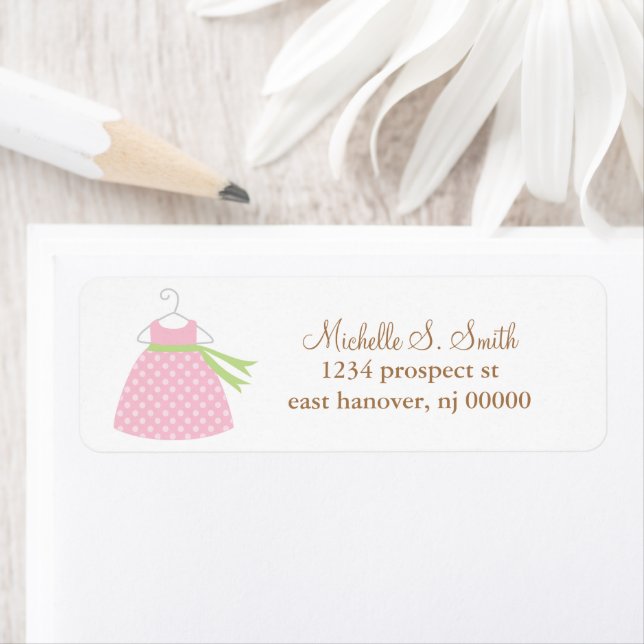 Pink Baby Dress Return Address Label (Insitu)