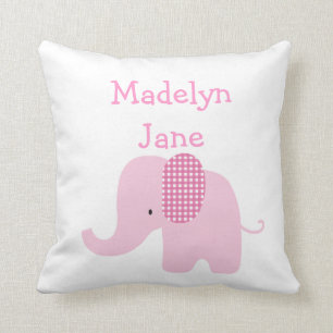 Pink Baby Elephant Personalised Pillows