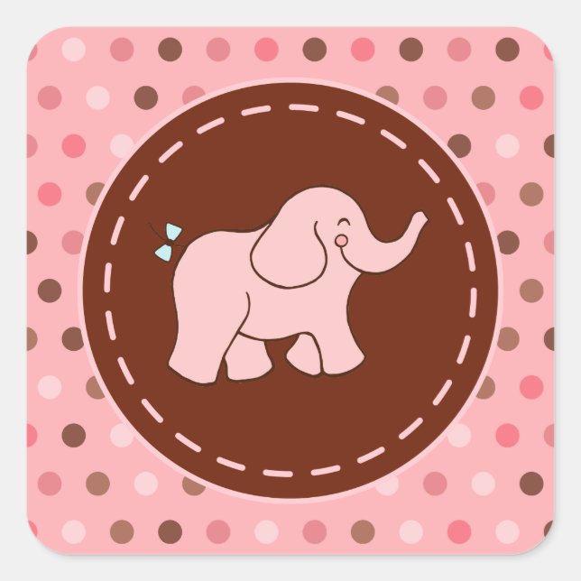 Pink Baby Elephant Stickers (Front)