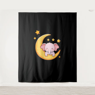 Pink baby elephant tapestry