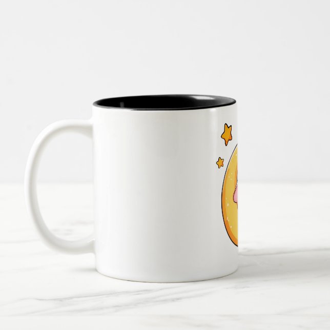 Pink baby elephant Two-Tone coffee mug (Left)