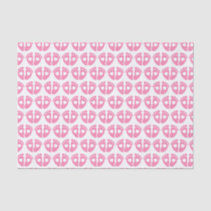 Pink Baby Feet and Hearts Pattern New Baby Girl Tissue Paper