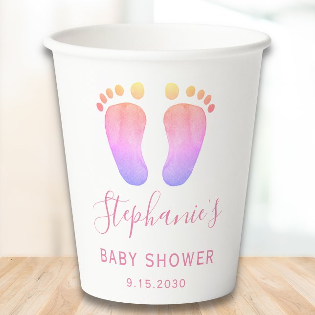 Pink Baby Feet Baby Shower Paper Cups (Creator Uploaded)