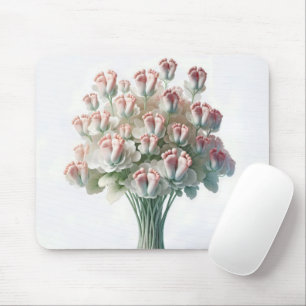 Pink Baby Feet Floral Bouquet Mouse Pad