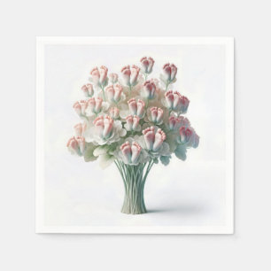 Pink Baby Feet Floral Bouquet Napkin