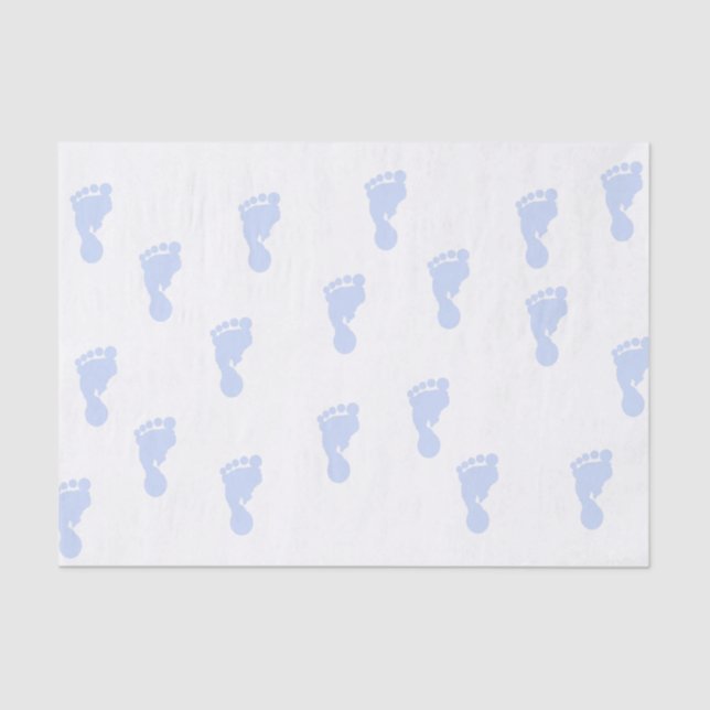 Pink Baby Footprints 10lb Tissue Paper (Front)