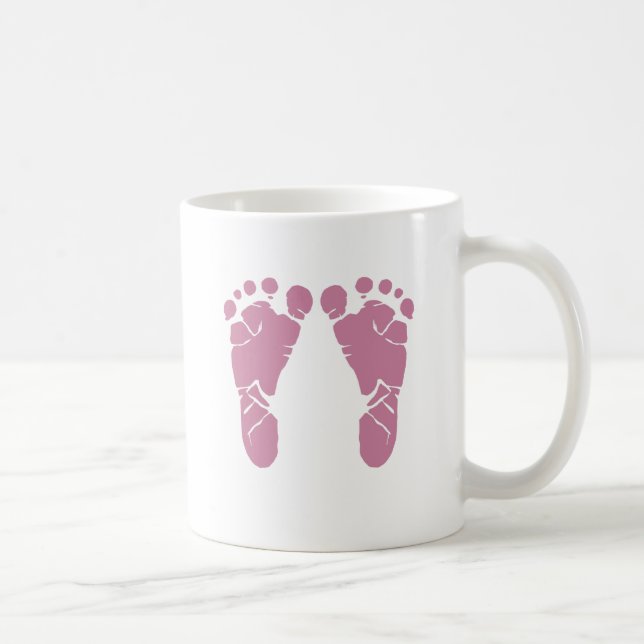 Pink baby footprints coffee mug (Right)