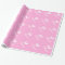 Pink baby footprints wrapping paper with girl name