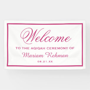 Pink Baby Girl Aqiqah Banner