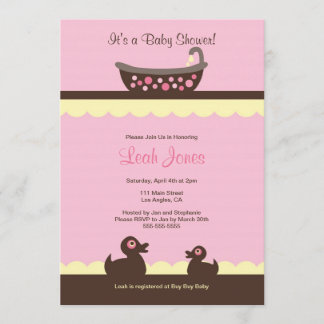 PInk Baby Girl Baby Shower Invitation