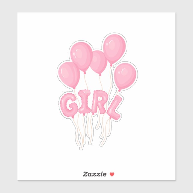 Pink Baby Girl Balloon Celebration - Cute Nursery  (Sheet)