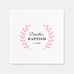 Pink Baby Girl Baptism  Napkin