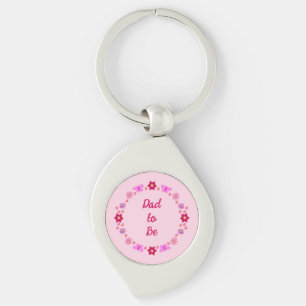 Pink Baby Girl Butterflies and Flowers Custom Key Ring