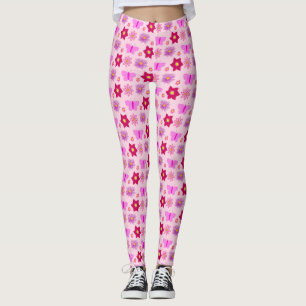 Pink Baby Girl Butterflies and Flowers Patterned Leggings