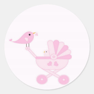 Pink Baby Girl Classic Round Sticker