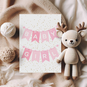 Pink Baby Girl Congratulations Card