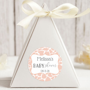 Pink Baby Girl Giraffe Classic Round Sticker