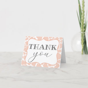 Pink Baby Girl Giraffe Thank You Card