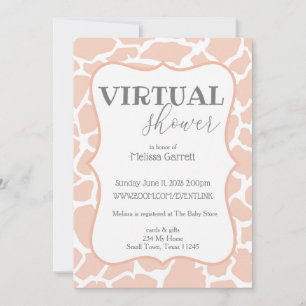 Pink Baby Girl Giraffe Virtual Invitation