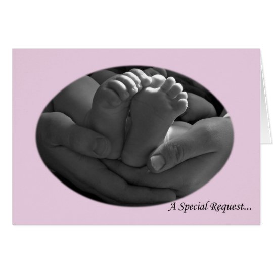 Pink Baby Girl Godparents Request Greeting Card
