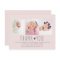 Pink baby girl modern photo thank you card