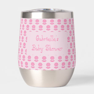 Pink Baby Girl Oyster shell and Pearl Baby Shower