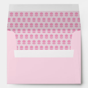 Pink Baby Girl Oyster shell and Pearl Patterned Envelope