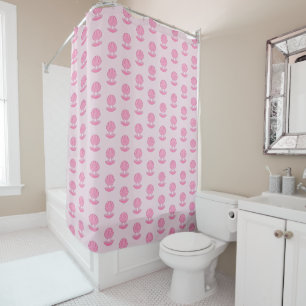Pink Baby Girl Oyster shell and Pearl Patterned Shower Curtain