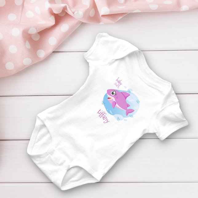 Pink Baby Girl Shark Baby Bodysuit (Creator Uploaded)
