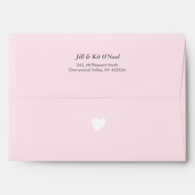 Pink Baby Girl Shower Tiny Heart Motif Envelope (Back (Top Flap))