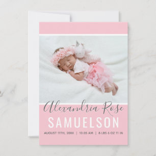 Pink Baby Girl Thank You Baby Shower   PHOTO Card