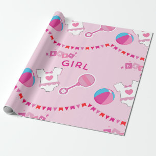 Pink Baby Girl Wrapping Paper