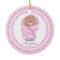 Pink Baby Girls Baby's First Christmas Ornament