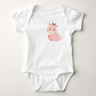 Pink Baby Hippo Baby Bodysuit