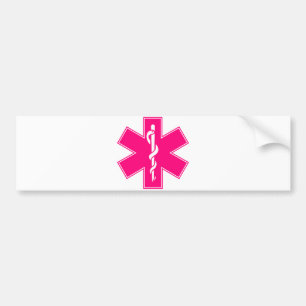 Pink Baby Hot  Nurse EMS Star of Life Bumper Sticker