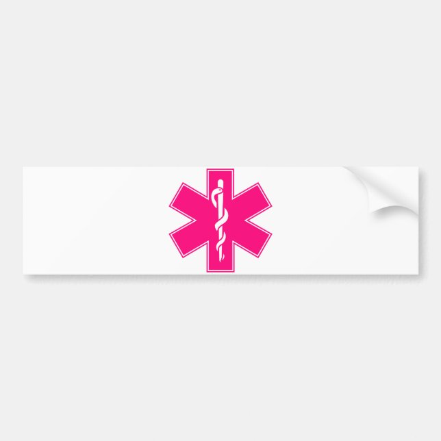 Pink Baby Hot  Nurse EMS Star of Life Bumper Sticker (Front)
