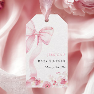 Pink Baby in Bloom Baby Shower Favor Tags