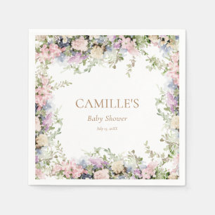 Pink Baby in Bloom Baby Shower Thank you tag Napkin