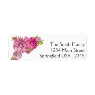 Pink Baby In Bloom Brunch Shower return address Label