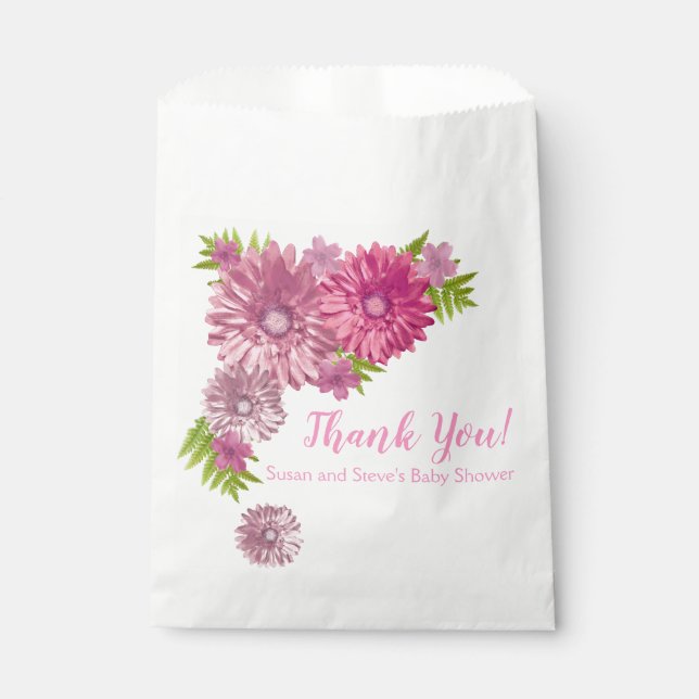 Pink Baby In Bloom Girl Baby Shower Favour Bag (Front)